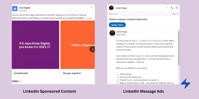 Two Types of LinkedIn Ads
