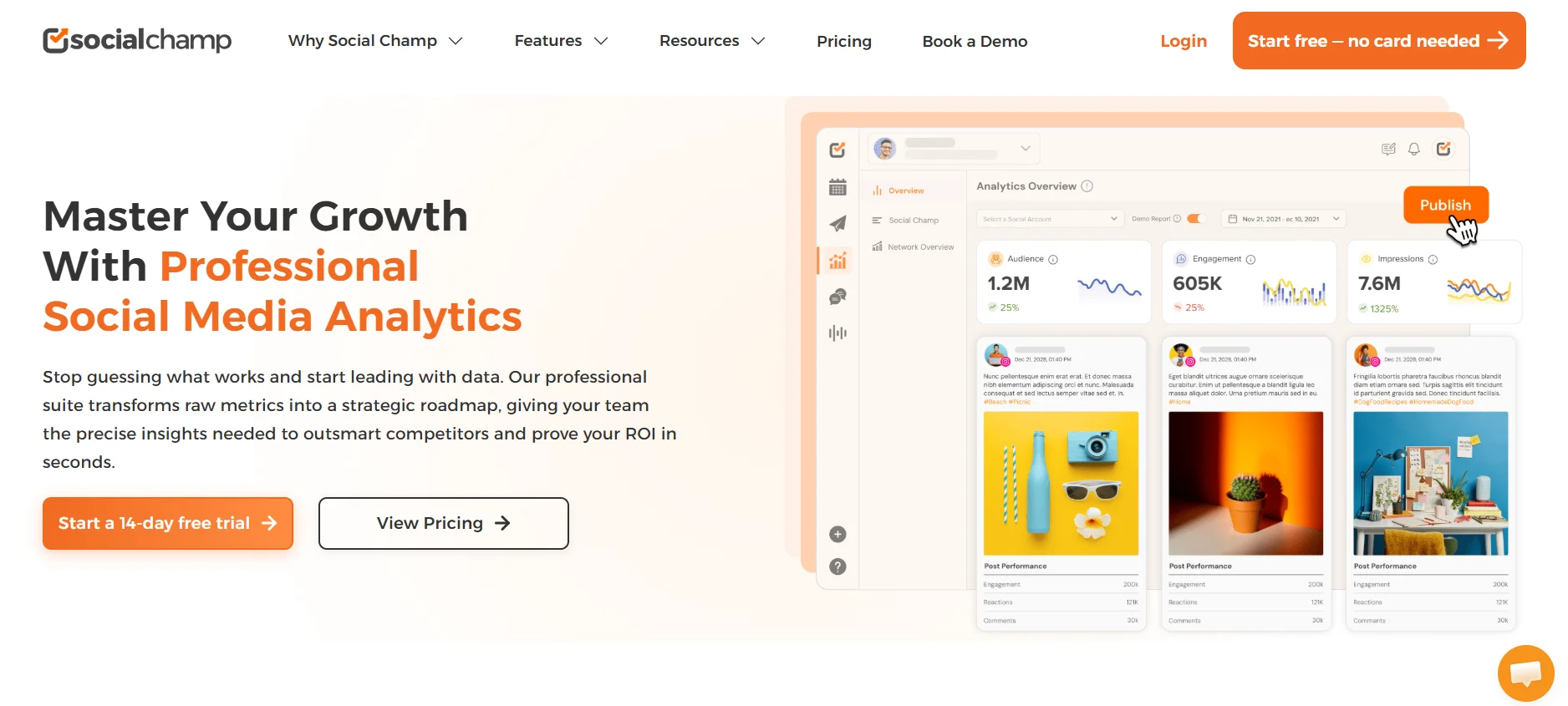 Social Champ LinkedIn analytics