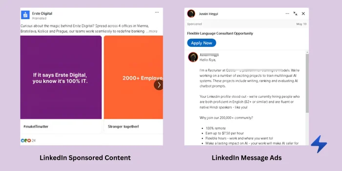 Two Types of LinkedIn Ads