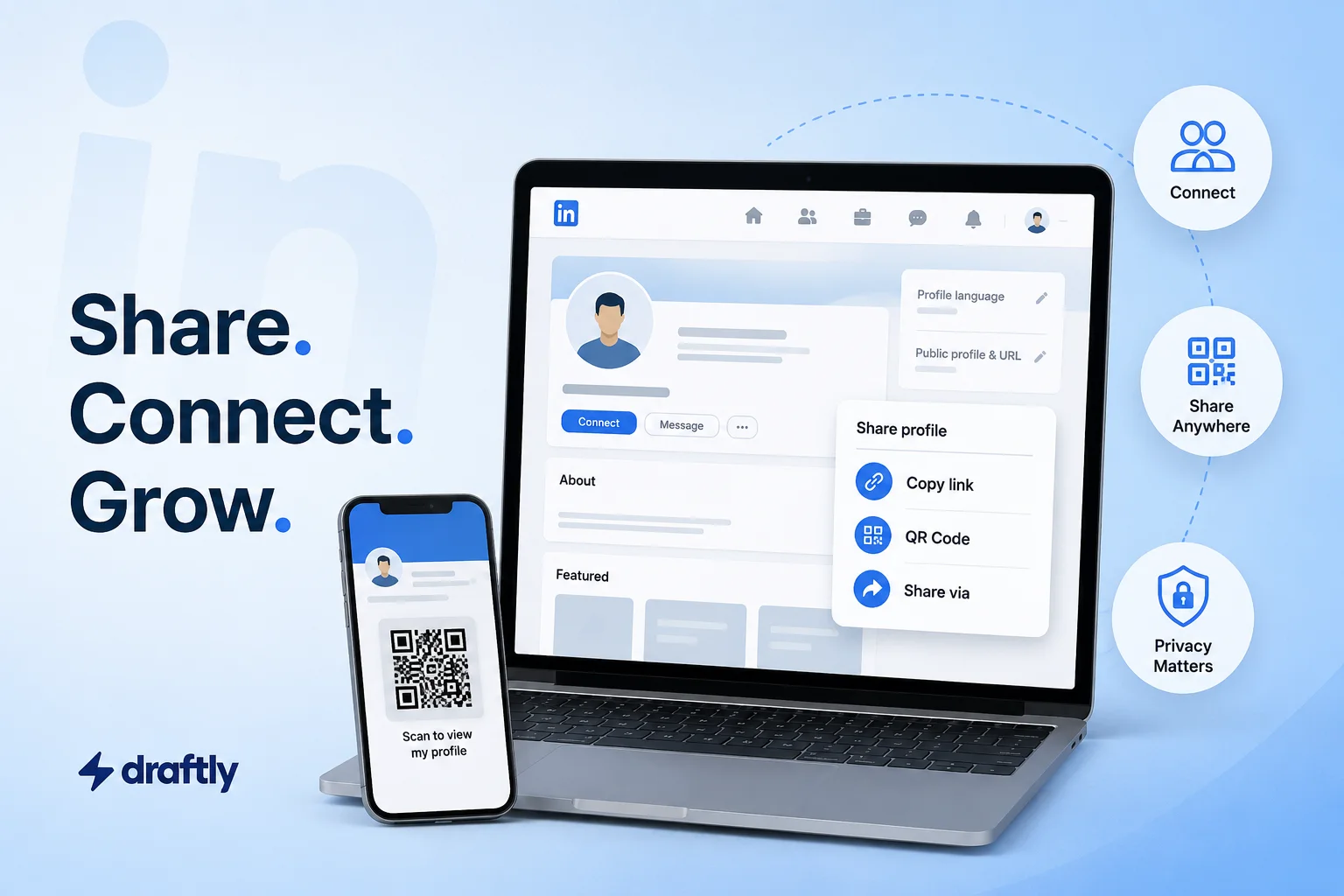 How to Share Your LinkedIn Profile in 2026 (Share Button, QR Code, and Privacy Tips)