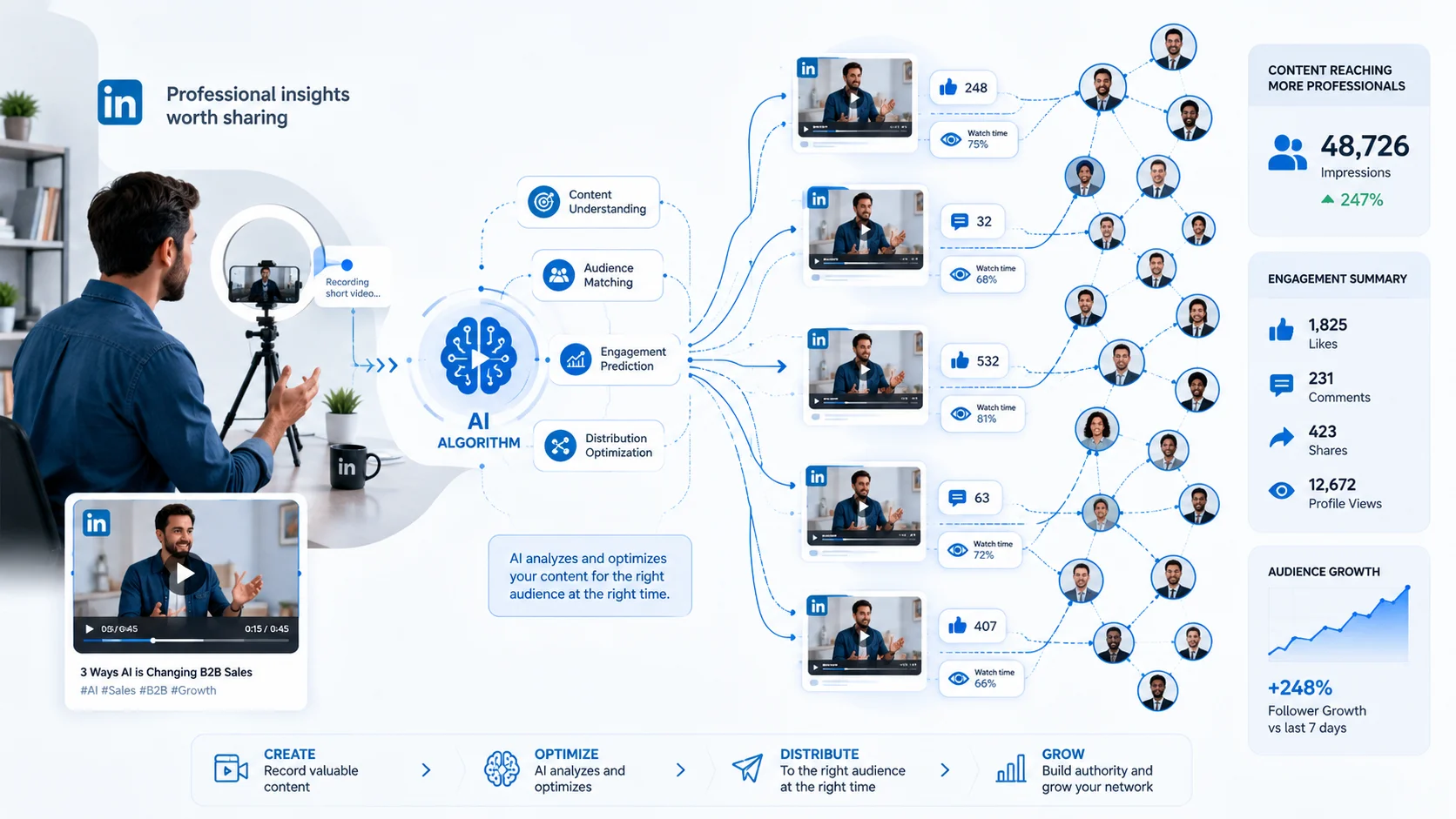 Illustration of why video content consistently outperforms text posts on LinkedIn