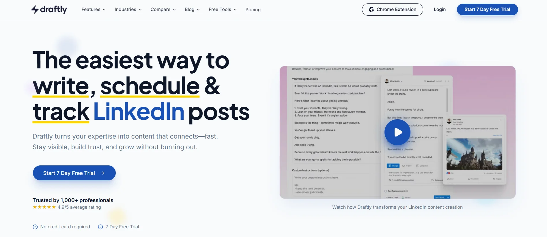 Draftly content planning and scheduling dashboard
