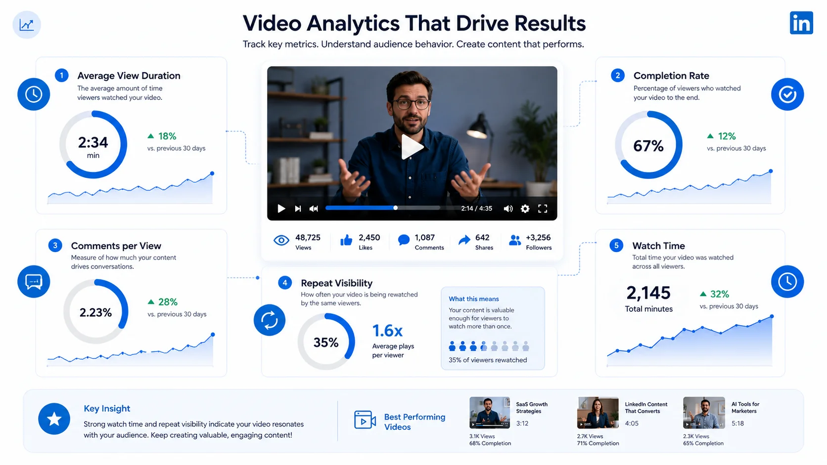The video metrics that actually matter in LinkedIn post analytics