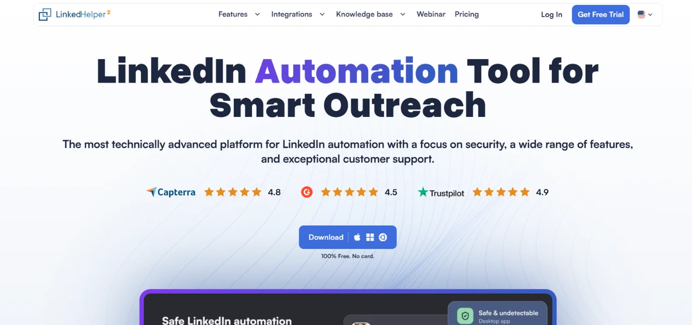 Linked Helper desktop LinkedIn automation app