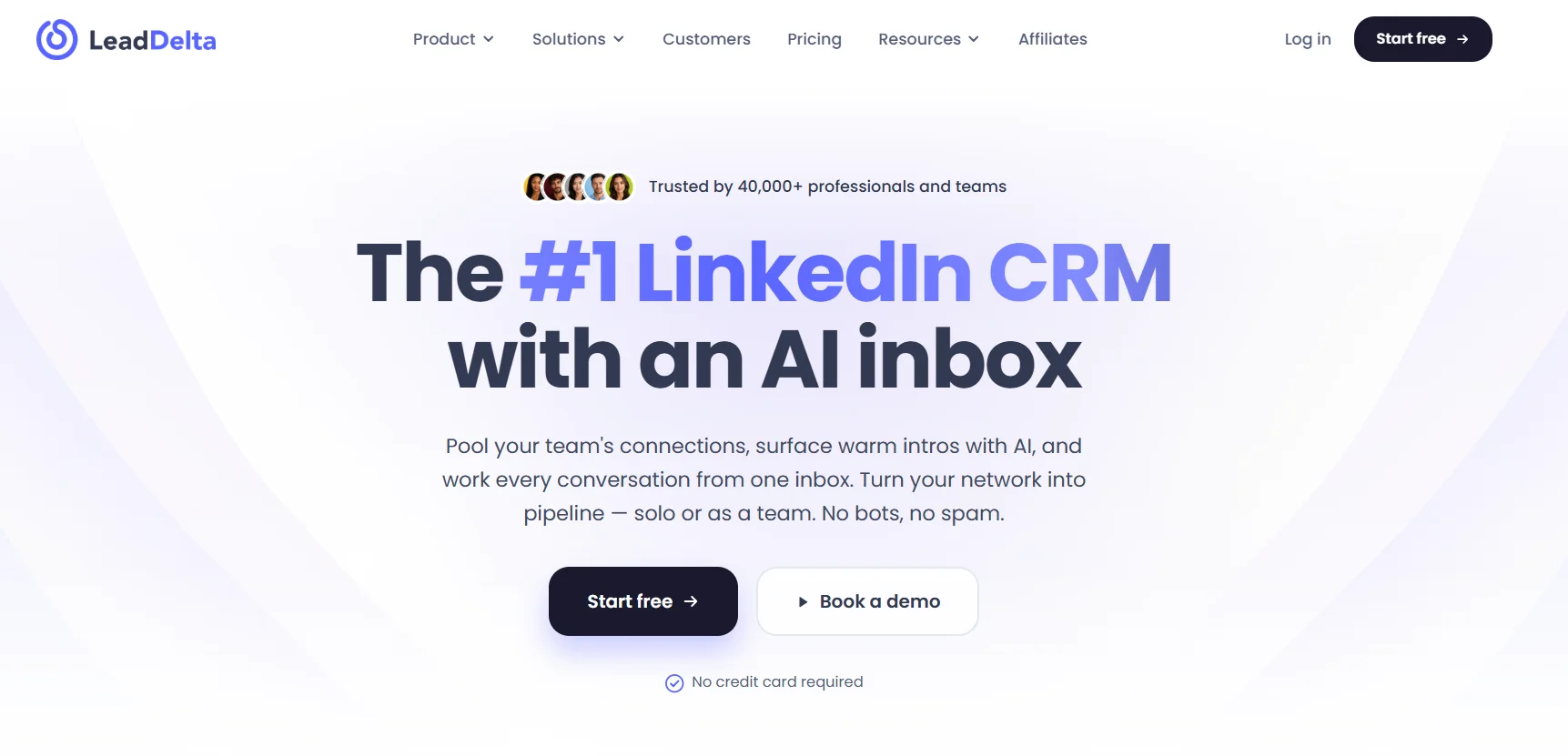 LeadDelta LinkedIn contact CRM workspace