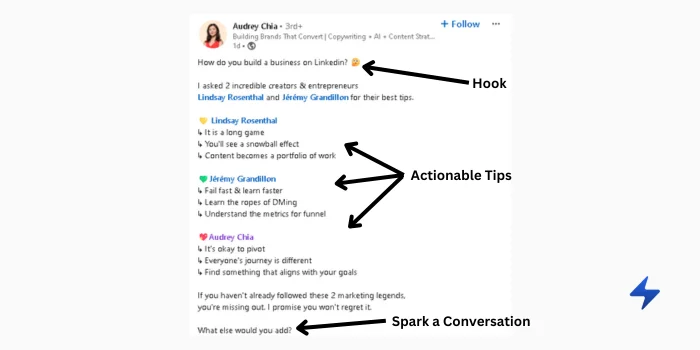 Write an engaging LinkedIn post