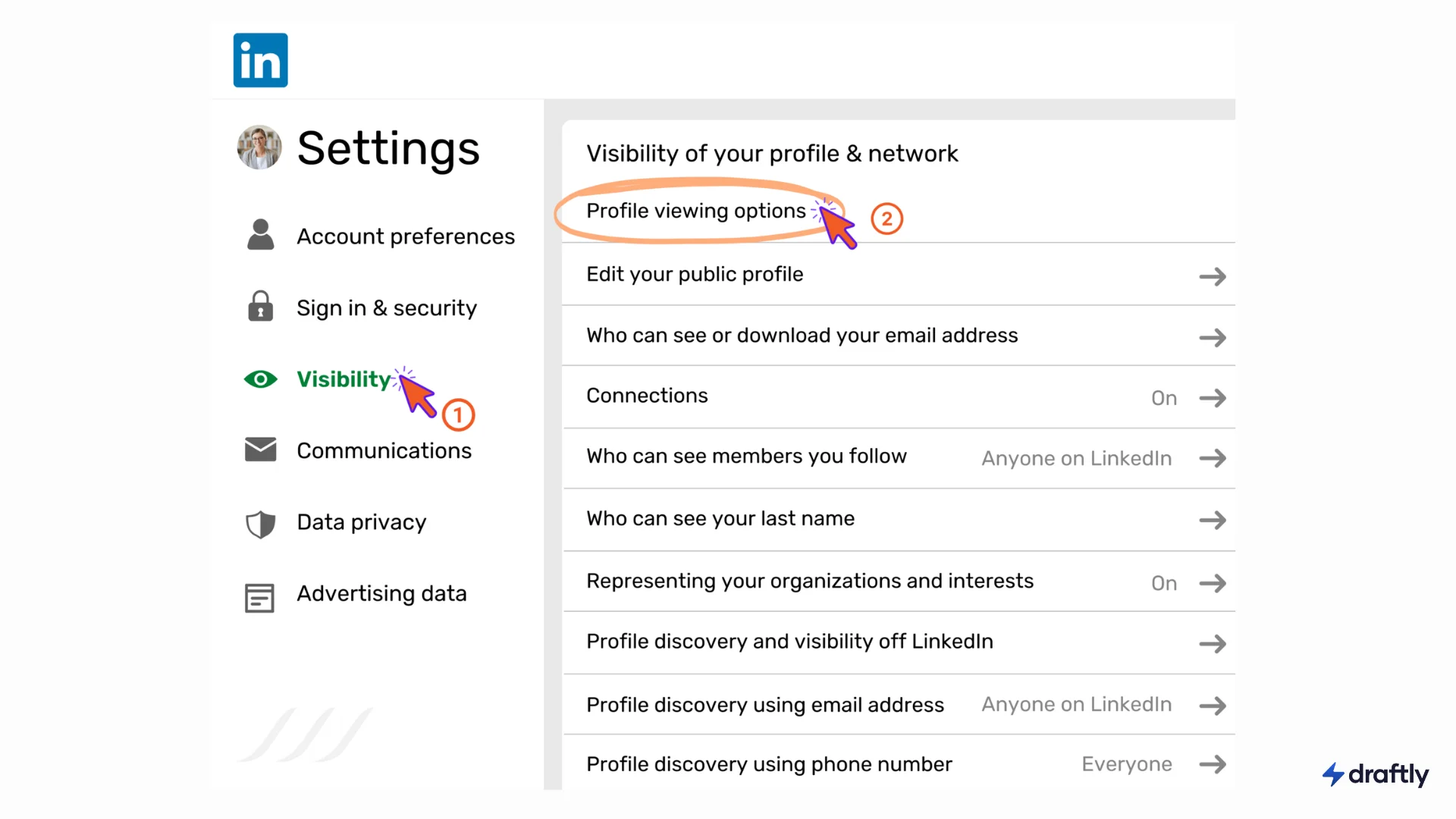 Linkedin Private mode
