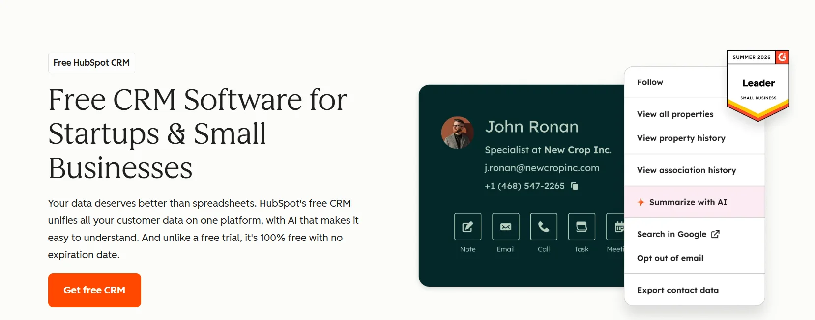 HubSpot CRM contact pipeline