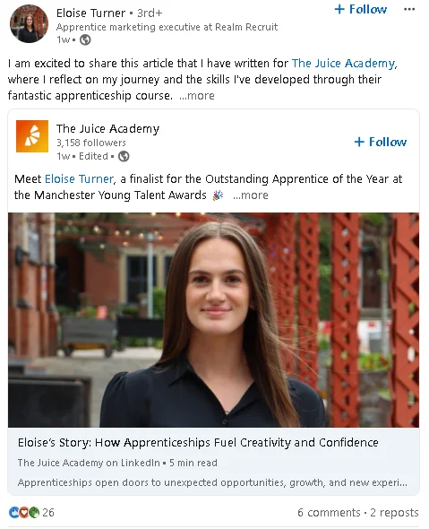 Share your story in LinkedIn