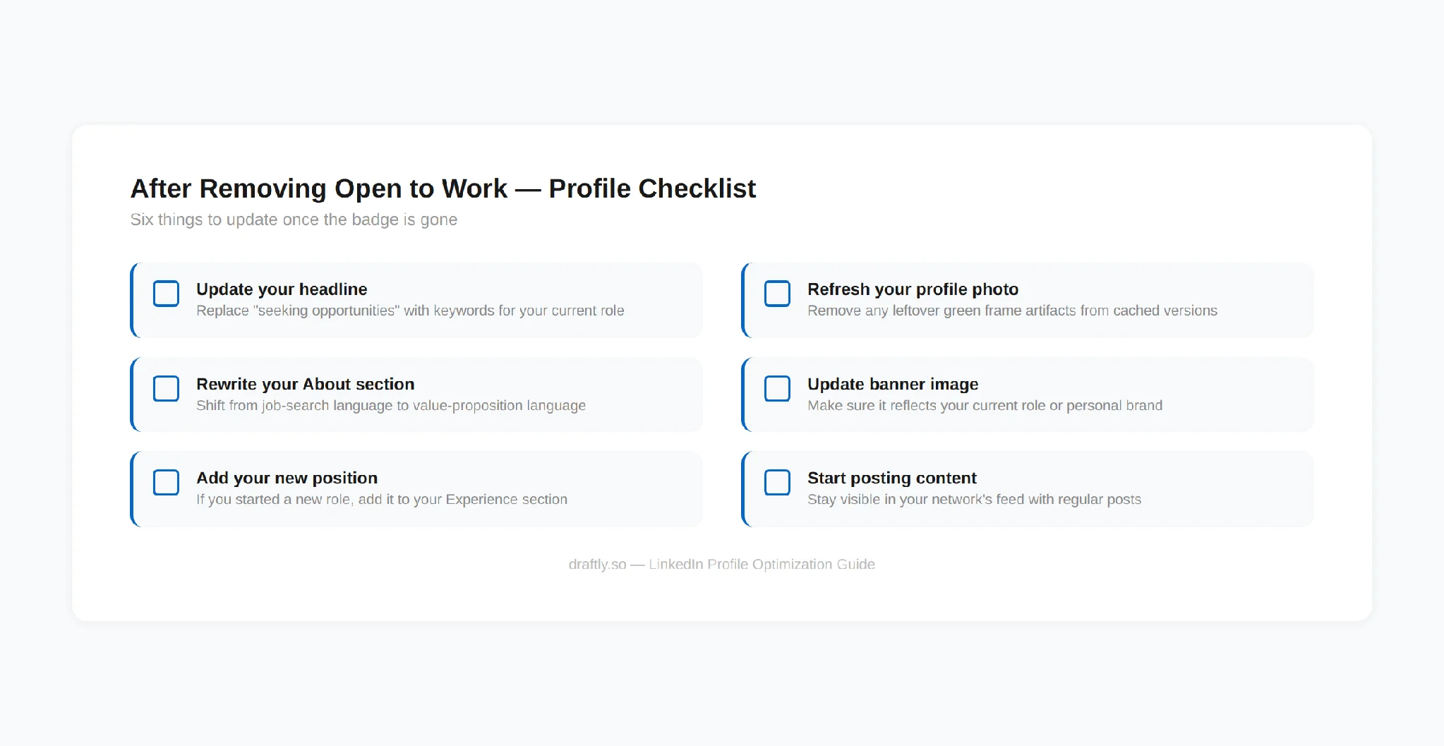 Optimize your LinkedIn profile after removing Open to Work